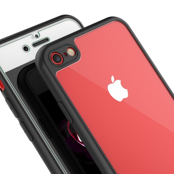 iPhone 8 Case [MASK Series] [BLACK] Full Body Hybrid Dual Layer TPU Cover W  protective Tempered Glass Screen Protector For Discount - Image 2