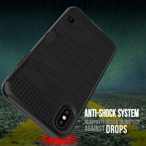 iPhone XS Max Case, PUNKcase [SLOT Series] Slim Fit Dual-Layer Armor Cover [Black] Online Sale - Image 5