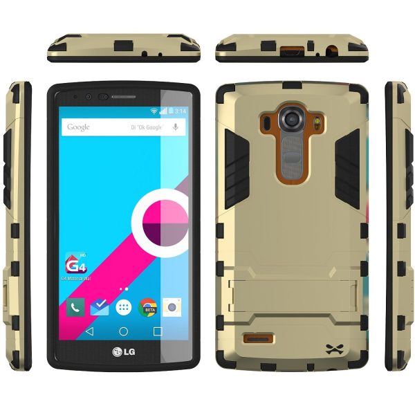 LG G4 Case Ghostek Armadillo 2.0 Gold w  Tempered Glass Screen Protector | Slim Armor | Kickstand For Cheap - Image 3