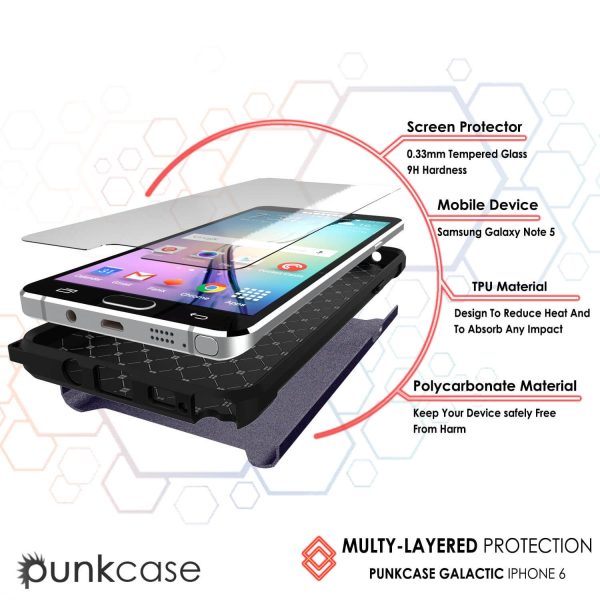 Galaxy Note 5 Case PunkCase Galactic Charcoal Series Slim Armor Soft Cover Case w  Tempered Glass Online - Image 3