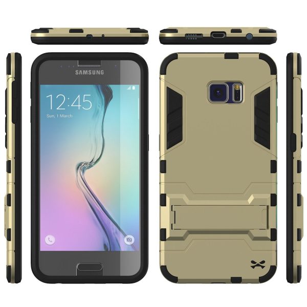 S6 Case, Ghostek Armadillo Gold Samsung Galaxy S6 Case w  Tempered Glass Protector w  Kickstand Supply - Image 2