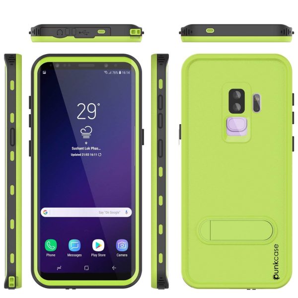 Galaxy S9 Plus Waterproof Case, Punkcase [KickStud Series] Armor Cover [LIGHT GREEN] Cheap