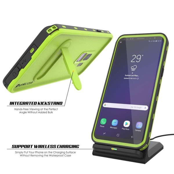 Galaxy S9 Plus Waterproof Case, Punkcase [KickStud Series] Armor Cover [LIGHT GREEN] Cheap - Image 5