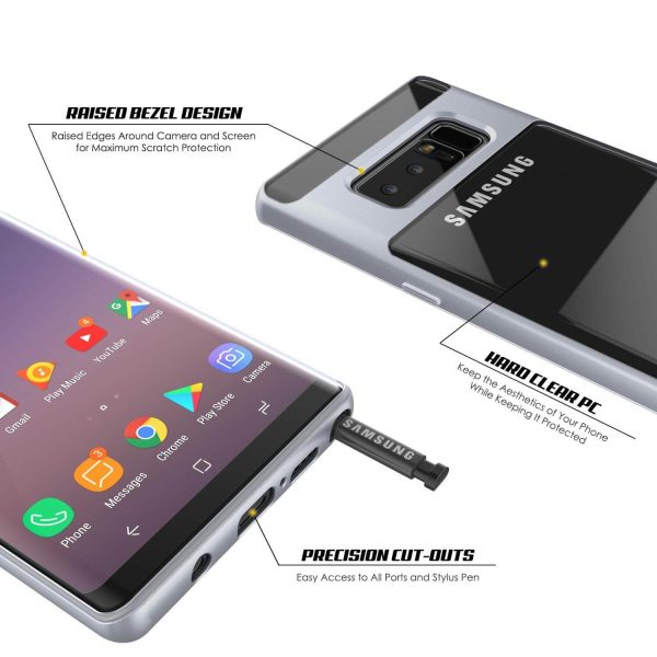 Galaxy Note 8 Lucid 3.0 Screen Protector W  Anti-Shock Case [Silver] Cheap - Image 5