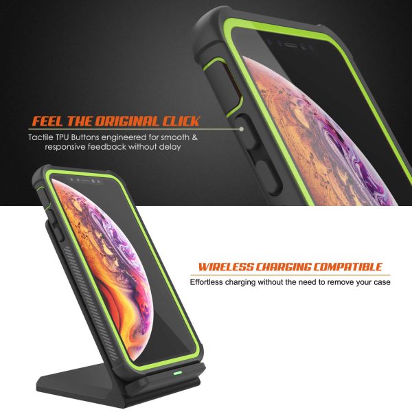 PunkCase iPhone XS Max Case, [Spartan Series] Clear Rugged Heavy Duty Cover W Built in Screen Protector [Light-Green] Hot on Sale - Image 5