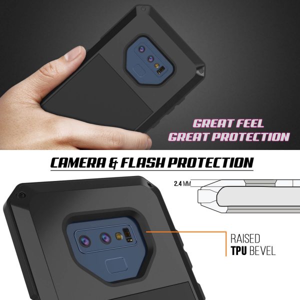 Galaxy Note 9 Case, PUNKcase Metallic Black Shockproof  Slim Metal Armor Case [Black] Supply - Image 2