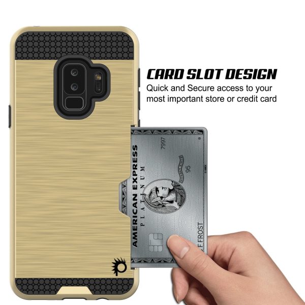 Galaxy S9 Plus Case, PUNKcase [SLOT Series] [Slim Fit] Dual-Layer Armor Gold Cover Supply - Image 3