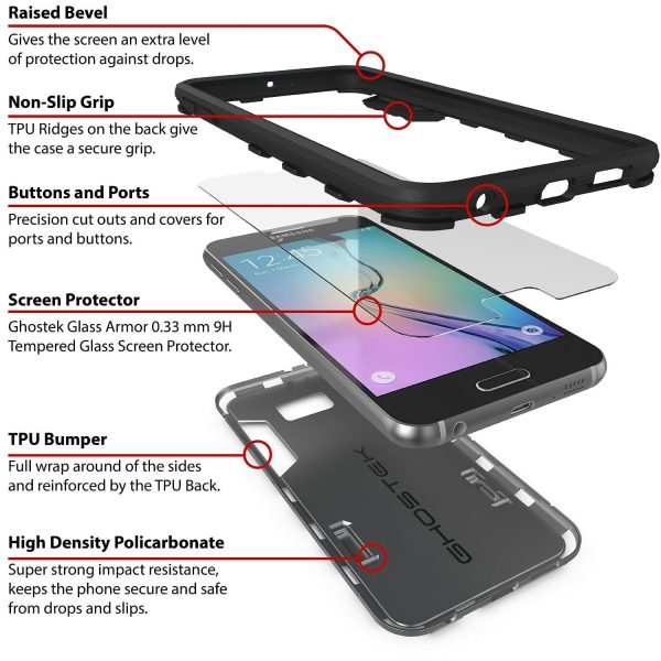 S6 Case, Ghostek Armadillo Silver Samsung Galaxy S6 Case w  Tempered Glass Screen Protector For Cheap - Image 3