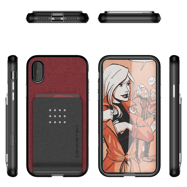 iPhone 7 Case , Ghostek Exec 2 Series for iPhone 7 Protective Wallet Case [RED] Online Hot Sale - Image 2