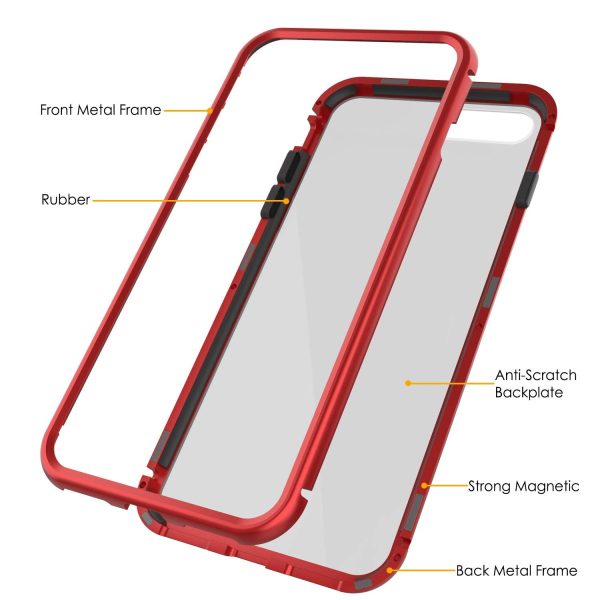 iPhone 8+ Plus Case, Punkcase Magnetic Shield Protective TPU Cover W  Tempered Glass Screen Protector [Red] For Sale - Image 3