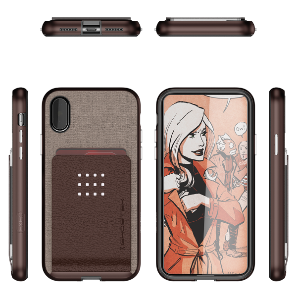 iPhone 7 Case , Ghostek Exec 2 Series for iPhone 7 Protective Wallet Case [BROWN] Online Hot Sale - Image 2