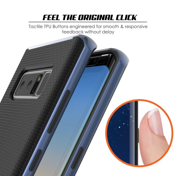 Galaxy Note 8 Hybrid 3-Piece Anti-Shock Dual Layer Bumper Case | Navy For Cheap - Image 4