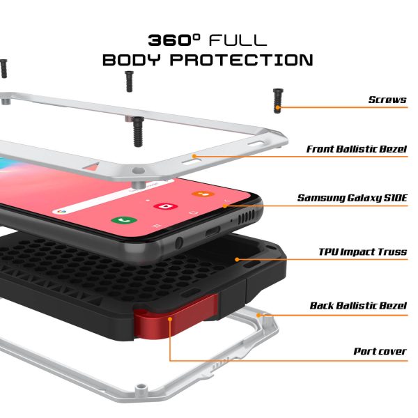Galaxy S10e Metal Case, Heavy Duty Military Grade Rugged Armor Cover [White] Supply - Image 4
