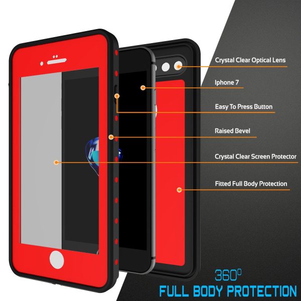 iPhone 8+ Plus Waterproof IP68 Case, Punkcase [Red] [StudStar Series] [Slim Fit] [Dirtproof] For Cheap - Image 2