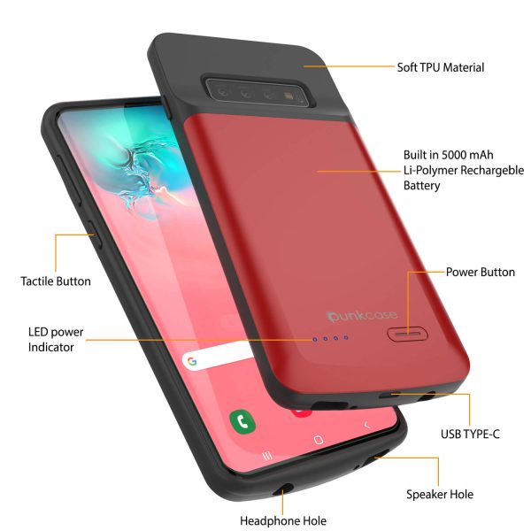 PunkJuice S10+ Plus Battery Case Red - Fast Charging Power Juice Bank with 5000mAh For Sale - Image 3