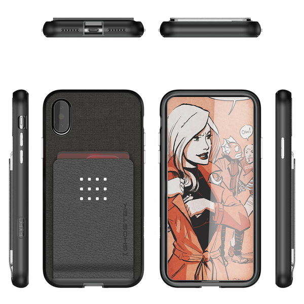iPhone 8+ Plus Case , Ghostek Exec 2 Series for iPhone 8+ Plus Protective Wallet Case [BLACK] Fashion - Image 2