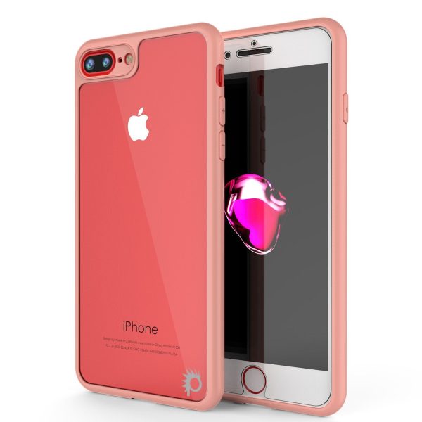 iPhone 8+ Plus Case [MASK Series] [PINK] Full Body Hybrid Dual Layer TPU Cover W  protective Tempered Glass Screen Protector Online