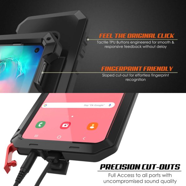 Galaxy S10e Metal Case, Heavy Duty Military Grade Rugged Armor Cover [Black] Cheap - Image 3